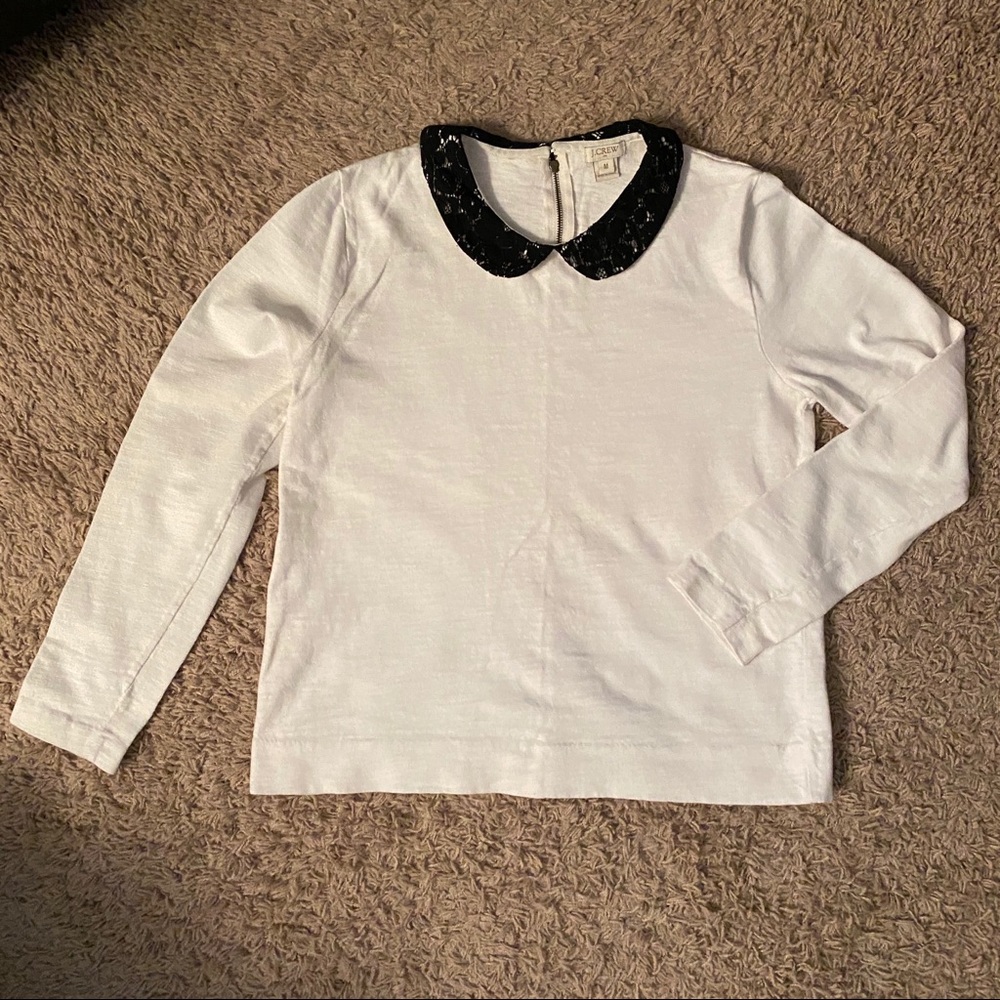 Jcrew Peter Pan Lace Collar Tee